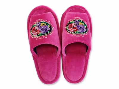 予約　シェニールロゼ　スリッパ　ピンク写真