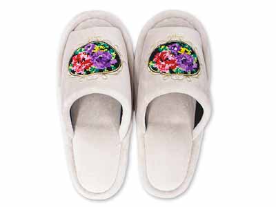 予約　シェニールロゼ　スリッパ　ベージュ写真