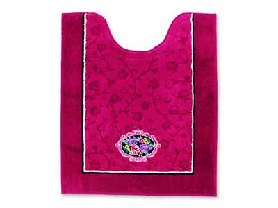 予約　シェニールロゼ　ロングトイレマット　80×67CM　ピンク写真