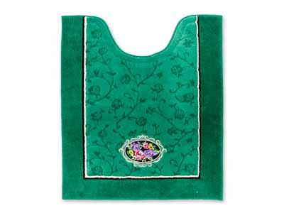 予約　シェニールロゼ　ロングトイレマット　80×67CM　グリーン写真