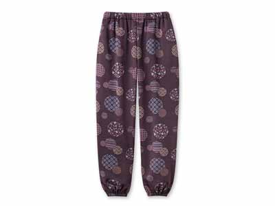 予約　和柄くつろぎもんぺ（まり柄ワイン）Ｍ写真