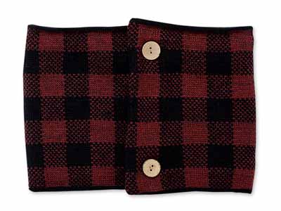 予約　内側ボアであったかネックウォーマー（ボタンタイプ）レッド系写真