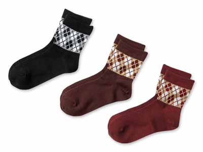 予約　あったか2重底ゆったりダイヤ柄ソックス写真