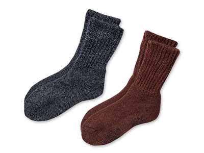 予約　のびのび裏起毛パイルソックス（すべり止め付）写真