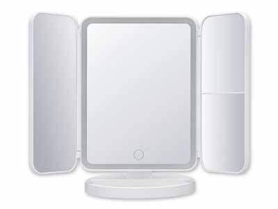 予約　回転式ＬＥＤ三面ミラー写真