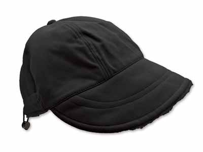 予約　裏ボアリバーシブルキャスケット　ブラック写真