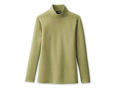 予約　あったか起毛着やせプルオーバー　オリーブ　Ｌ写真