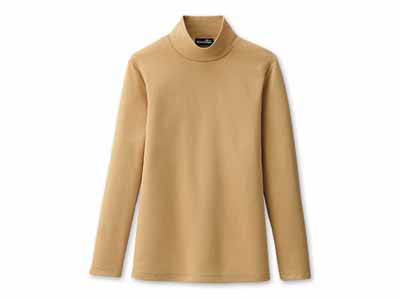 予約　あったか起毛着やせプルオーバー　マスタード　Ｍ写真