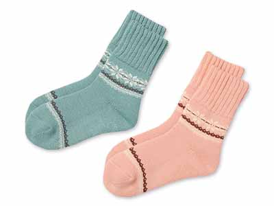 予約　裏起毛パイルびよ〜んすべり止め付ソックス写真