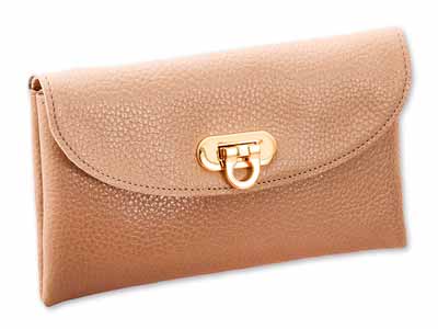 予約　牛革コンパクト長財布　グレージュ写真