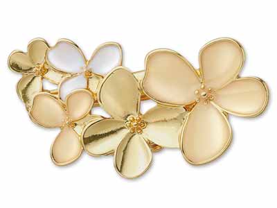 予約　華咲くブローチクリップ　ミルキーベージュ写真