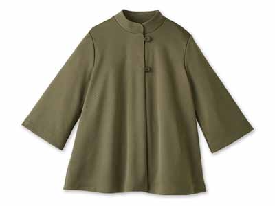 予約　サラッと快適ポンチョ風ジャケット　カーキ　Ｍ〜Ｌ写真