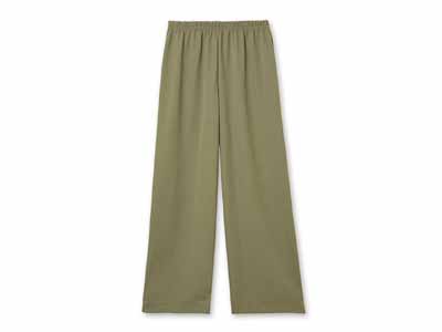 予約　まるで木陰のミラクルワイドパンツ　オリーブ　3Ｌ写真