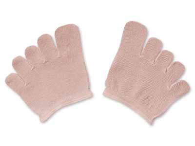 予約　日本製　麻混5本指ハーフソックス写真