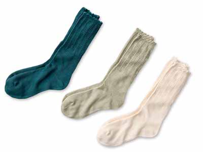 予約　麻混ざっくり編みくつろぎソックス写真