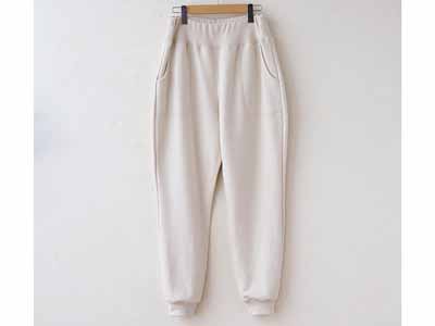 予約　裏毛アズマ編みスウェットパンツ【キナリ】写真