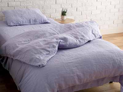 予約　リネン掛け布団カバー（ラベンダー）写真