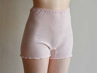 予約　リブ1分丈ショーツ　ピンク写真