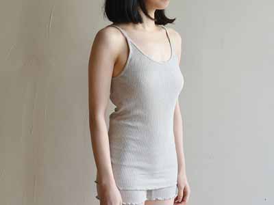 予約　リブキャミソール　グレー写真