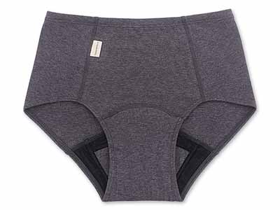 予約　ナチュラムーン　オーガニックコットン　吸水ショーツ　チャコールグレー　Ｍ−Ｌ写真