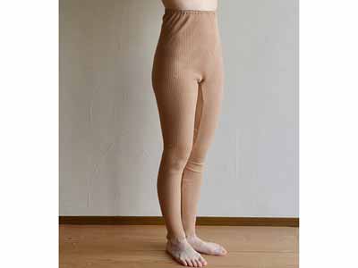 予約　リブロングパンツ　ブラウン写真