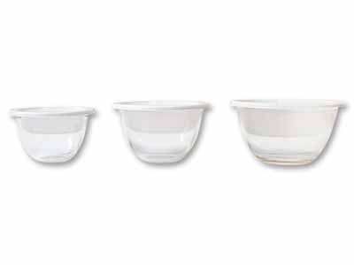 ＨＡＲＩＯレンジフタ付耐熱ガラス製ボウル3コセット　ＭＸＰＦ−4904−Ｗ写真