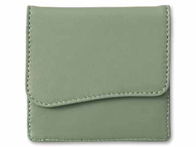 ラムレザーコンパクトスリムカード財布（オリーブ）写真