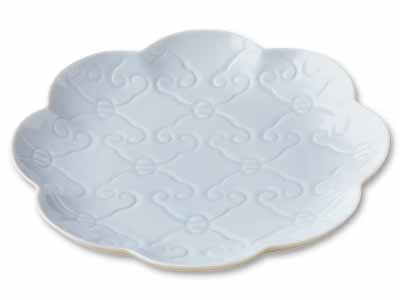 輪花唐草彫　銘々皿（白）写真