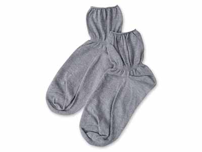 予約　オーガニックコットン混エステくつ下（グレー）写真