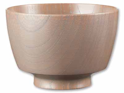 ケヤキ材　コマ椀　グレー漆写真