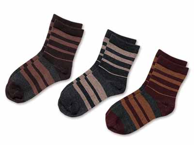 予約　日本製　薄くてもあったかボーダーソックス写真