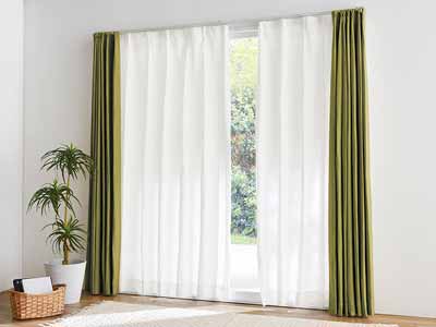 予約　3層編み断熱レースカーテン　150×198CM写真