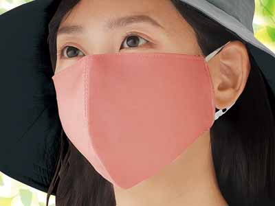 予約　涼感ＵＶしっかりおおえるマスク　ペールピンク写真