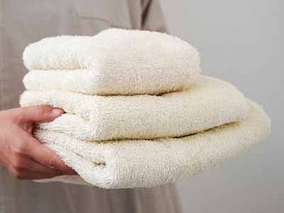 予約　ささ和紙フェイスタオル　オフホワイト写真