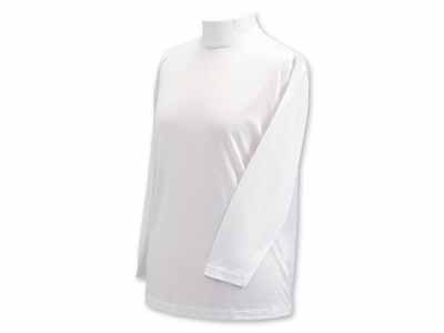 予約　シルクニットハイネックインナー8分袖　オフホワイト　3Ｌ写真