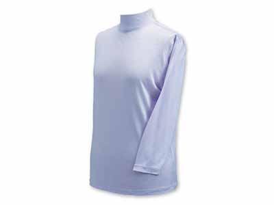 予約　シルクニットハイネックインナー8分袖　ラベンダー　Ｍ写真