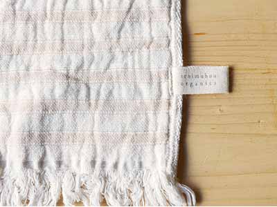 予約　スラブガーゼ　フェイスタオル　ブラウン写真