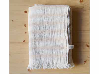 予約　スラブガーゼ　バスタオル　ブラウン写真