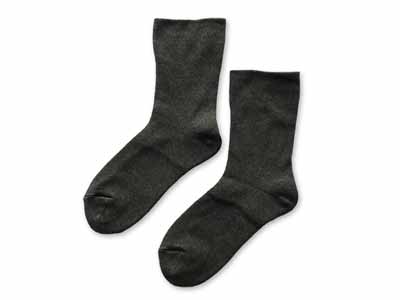 予約　日本製　極暖シルク　内側シルク2重編み　靴下　墨写真