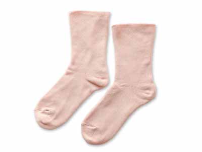予約　日本製　極暖シルク　内側シルク2重編み　靴下　桜色写真