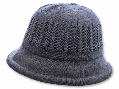 予約　絹のやわらかレースハット　ネイビー写真