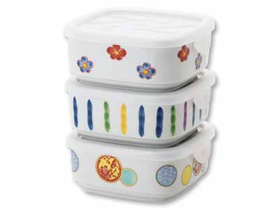 予約　美濃焼　いろどり三彩パック鉢（3柄組）写真