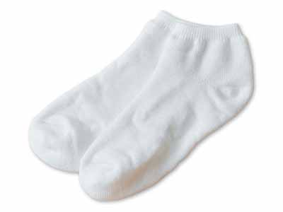 予約　麻パイル・アンクルソックス　ホワイト　25−27CM写真
