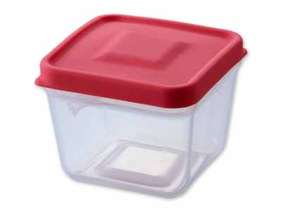 予約　ふたがトングになる保存容器　サーモンピンク写真