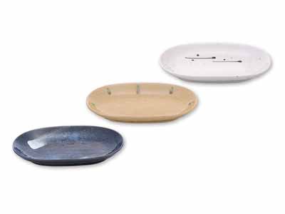 予約　美濃焼　食彩楕円皿（3柄組）写真