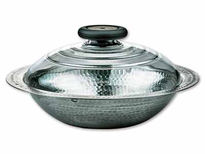 フタがガラスのＩＨ対応ステンレス鍋23雪平写真