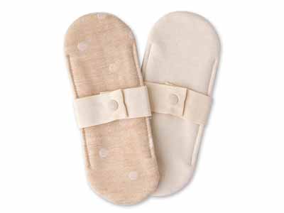 予約　リトル布ナプキン2枚セット【ガーゼ水玉／茶×天竺きなり】写真