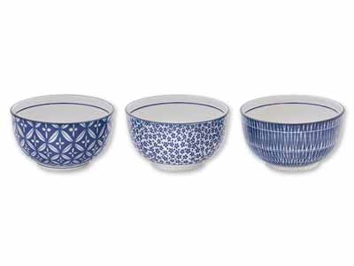 予約 美濃焼 染付いろどり丼(3柄組)写真