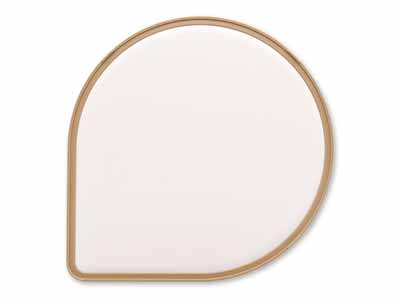 刃あたりのよい　しずく型まな板　カフェラテ写真