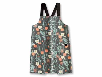 予約　ラ・エミーズ　エプロン　ボタニカル　ダークグリーン写真